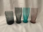 Retro Set van 3 Coca Cola plus 1 drinkglazen met kroonkurk, Ophalen, Gebruikt, Frisdrankglas