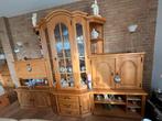 3-delige kast met vitrine kast en drankenkabinet, eikenlook, Ophalen, Zo goed als nieuw, 200 cm of meer, Met deur(en)
