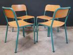 Nog 2 x vintage schoolstoelen stoelen hout metaal Gispen, Metaal, Ophalen of Verzenden, Zo goed als nieuw