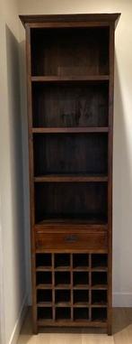 Wijnkast hout met 3 legplanken en een la, Huis en Inrichting, Ophalen, 15 tot 25 flessen, Zo goed als nieuw, 75 cm of meer