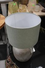 Landelijke tafellamp schemerlamp kruiklamp grijs olijfgroen, Ophalen, Zo goed als nieuw, Stof, 50 tot 75 cm