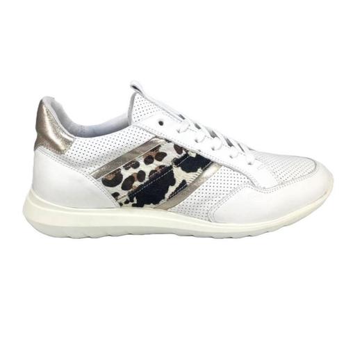 MUOVITI maat 37 lerensneaker wit/goud/print gratis verzenden, Kleding | Dames, Schoenen, Nieuw, Sneakers of Gympen, Wit, Verzenden