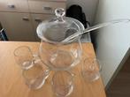 Bowlset met 4 glazen en opschepel, Huis en Inrichting, Keuken | Servies, Ophalen, Glas of Glazen, Overige stijlen, Glas
