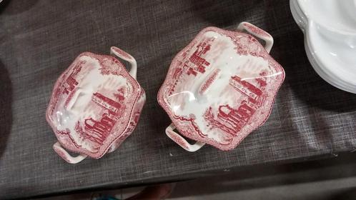 Johnson Bros Jamestown Red Suikerpotten (2), Antiek en Kunst, Antiek | Servies los, Ophalen