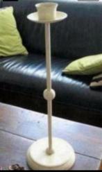 Grote 55 cm.hoge Antieke Wit IJzeren Kandelaar, Ophalen of Verzenden