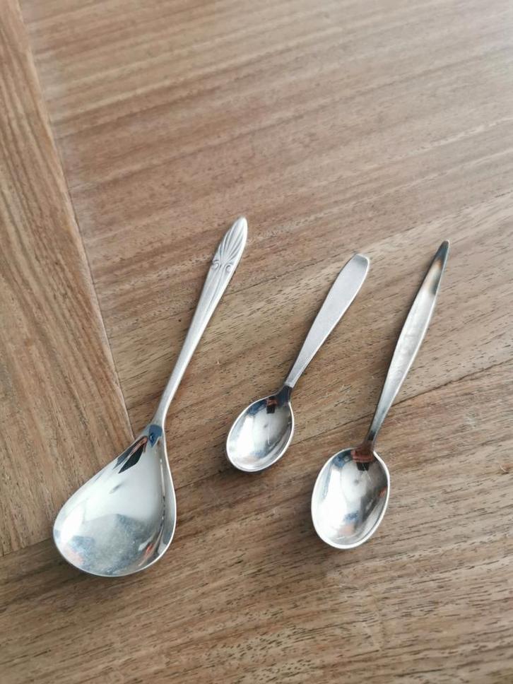 Vintage verzilverde Lepels - Set van 3, Antiek en Kunst, Antiek | Bestek, Ophalen of Verzenden
