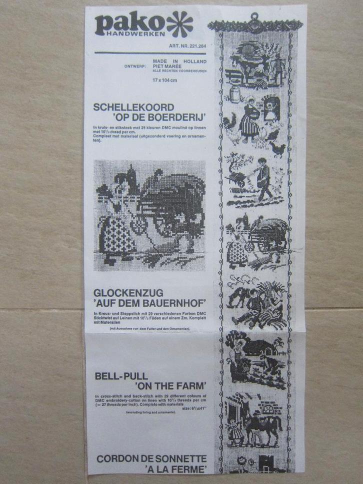 borduurpatroonen OUDE BOERDERIJ AMBACHTEN, Hobby en Vrije tijd, Borduren en Borduurmachines, Zo goed als nieuw, Patroon, Handborduren