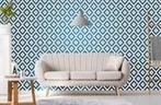 7x Vinyl retro behang.7 rollen winkelprijs 245!  Nu €80!, Ophalen of Verzenden, 25 tot 50 m², Blauw