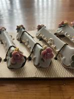 Brocante Porseleinen Messenleggers Set, Overige materialen, Gebruikt, Wit, Ophalen of Verzenden