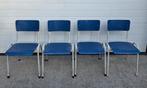 7 x schoolstoelen Vintage kantine cafe stoelen horeca, Wit, Ophalen of Verzenden, Zo goed als nieuw, Vijf, Zes of meer stoelen