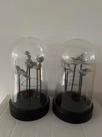 2x stolp met vogeltjes en lichtjes 22 cm hoog doorsnee 13 cm, Ophalen of Verzenden, Gebruikt