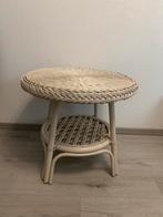 Rattan rotan rond tafeltje wit buitentafel bijzettafel, Huis en Inrichting, Tafels | Bijzettafels, Minder dan 55 cm, Rond, Zo goed als nieuw