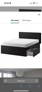Bed frame met 4 lades incl matras 160x200 zwart, Huis en Inrichting, Ophalen, Zwart, Tweepersoons, Zo goed als nieuw