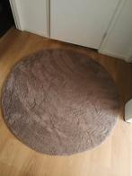 Rond fluffy vloerkleed taupe/bruin, Ophalen, Zo goed als nieuw, Bruin, Rond