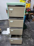 Vintage metalen archiefkast met 4 lades, Huis en Inrichting, Kasten | Roldeurkasten en Archiefkasten, Minder dan 50 cm, Gebruikt