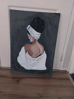 Acryl Schilderij - Vrouw met Tulband, Ophalen of Verzenden