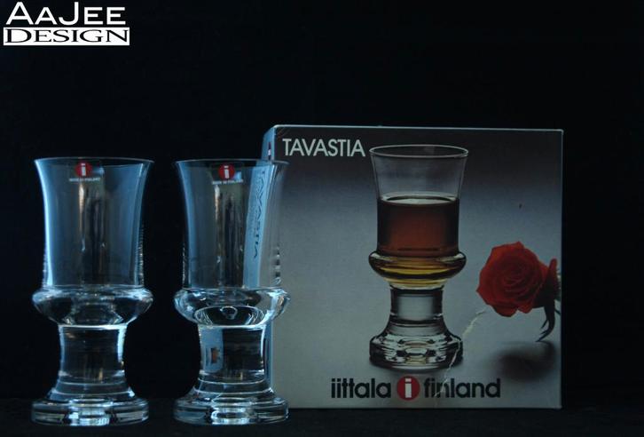 2 Iittala – Tavastia – Tapio Wirkkala – In originele doosjes, Verzamelen, Glas en Borrelglaasjes, Zo goed als nieuw, Overige typen
