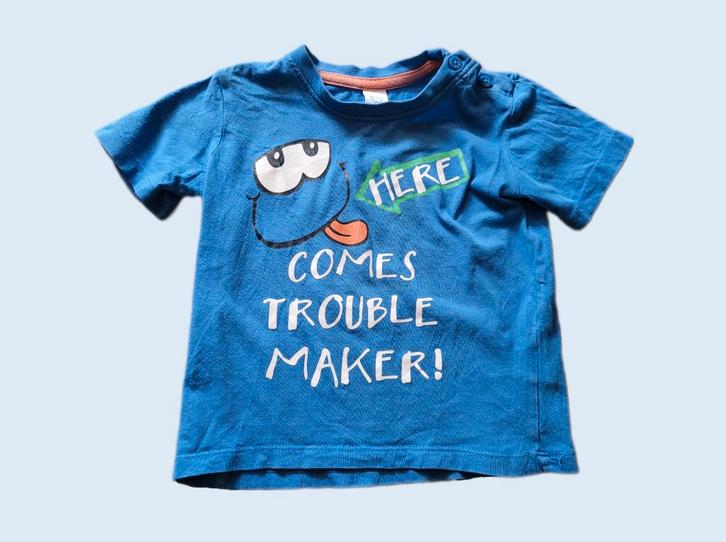 BABYCLUB blauw T-shirt met opdruk maat 86 ~ MP3008, Kinderen en Baby's, Babykleding | Maat 86, Gebruikt, Jongetje, Shirtje of Longsleeve
