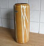 Scheurich 532-28 vintage vaas mat bruin bamboe West-Germany, Huis en Inrichting, Woonaccessoires | Vazen, Gebruikt, Overige kleuren