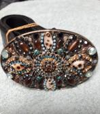 Hele mooie riem met gesp met verschillende stenen eyecatcher, Ophalen of Verzenden, Zo goed als nieuw, Zwart, 100 cm of meer