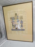 Egyptische Afbeelding op Papyrus met Farao 65,5 x 50,5, Ophalen, 50 tot 75 cm, Zo goed als nieuw, Schilderij