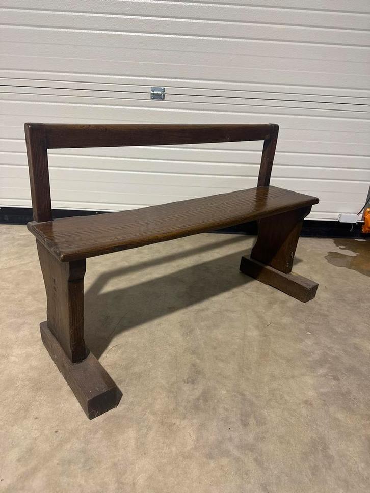 Antiek Eiken Schoolbankje - Decoratief!, Antiek en Kunst, Antiek | Meubels | Stoelen en Banken, Ophalen