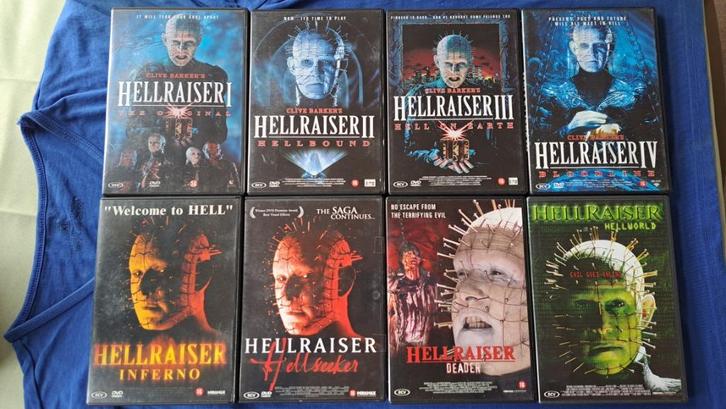 Hellraiser 1 t/m 8, Cd's en Dvd's, Dvd's | Horror, Zo goed als nieuw, Overige genres, Alle leeftijden, Ophalen of Verzenden