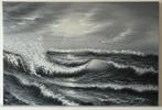 Klassiek Schilderij van de Wilde Zee - Acrylverf op Doek, Ophalen