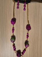 Set: spray painted rozen ketting Swarovski's en oorbellen, Met kristal, Overige materialen, Nieuw, Ophalen of Verzenden