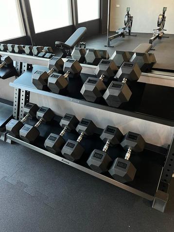 Hex Dumbbells 30kg t/m 40kg inclusief Dumbbell rek/rack beschikbaar voor biedingen