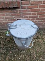 Afval emmer zink vintage, Ophalen, Gebruikt, Zink, Met deksel