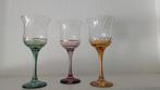 Italiaanse Retro Vintage gekleurde glazen met goud, Ophalen of Verzenden, Glas, Overige stijlen, Glas of Glazen