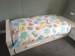 Dennis van Woood Bed - Wit Hout, Ophalen, 85 tot 100 cm, Gebruikt, Matras
