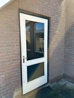 Houten buitendeur met dubbel glas, Doe-het-zelf en Verbouw, Deuren en Horren, Ophalen, Glas, Buitendeur, 200 tot 215 cm