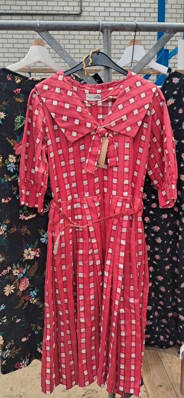 Retro Rode Jurk met Witte Ruitjes - Maat M beschikbaar voor biedingen