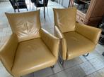 2 leren stoelen, Huis en Inrichting, Fauteuils, Ophalen, Minder dan 75 cm, Leer, Zo goed als nieuw