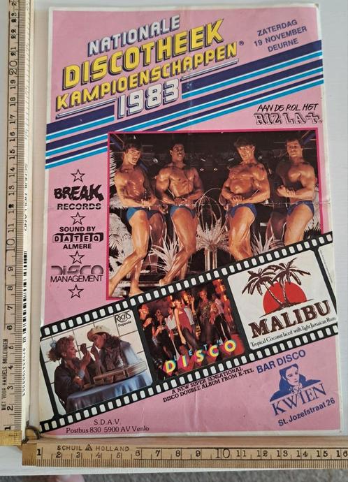 Grote vintage sticker the chipendales bodybuilding Malibu, Verzamelen, Stickers, Zo goed als nieuw, Overige typen, Ophalen of Verzenden