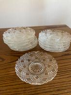 Oude glazen gebaksschoteltjes met schaal, Huis en Inrichting, Keuken | Servies, Ophalen, Gebruikt, Glas, Overige stijlen