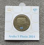 1 jaar Koningschap 2014 | 5 Florin Aruba in munthouder KNM, Ophalen of Verzenden, Midden-Amerika, Losse munt