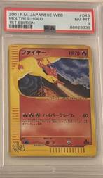 Moltres Web Series 1st edition PSA 8 (Japans), Ophalen of Verzenden, Zo goed als nieuw