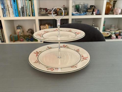 Wedgwood Windsor Springtime Queensware etagere, Huis en Inrichting, Woonaccessoires | Etagères, Zo goed als nieuw, Ophalen of Verzenden