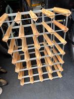 Houten & Stalen Wijnrek, Ophalen, Gebruikt, 25 flessen of meer, Minder dan 50 cm