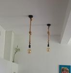 Hanglampen met touw, Huis en Inrichting, Lampen | Hanglampen, Ophalen, Rustiek, Zo goed als nieuw, Stof
