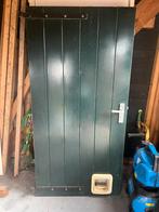 Hardhouten buitendeur met kattenluik, Ophalen, Gebruikt, 80 tot 100 cm, Buitendeur