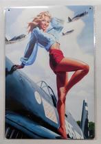 Retro Leger Sexy Airforce Pin up metalen wandbord vliegtuig, Verzenden