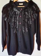 Vest zwart met bont 42/44- 46, Ophalen of Verzenden, Nieuw, Maat 42/44 (L), Bruin