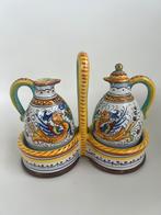 Deruta FC Raffaellesco olie azijn stel keramiek Italy, Antiek en Kunst, Antiek | Keramiek en Aardewerk, Ophalen of Verzenden