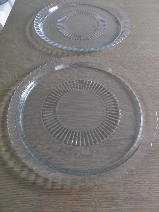 VINTAGE TAARTSCHALEN - FRANS, Antiek en Kunst, Antiek | Glas en Kristal, Ophalen of Verzenden