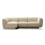 Japandi hoekbank creme (nieuw showroom model) retro beige, Ophalen, 250 tot 300 cm, Nieuw, Vierpersoons of meer