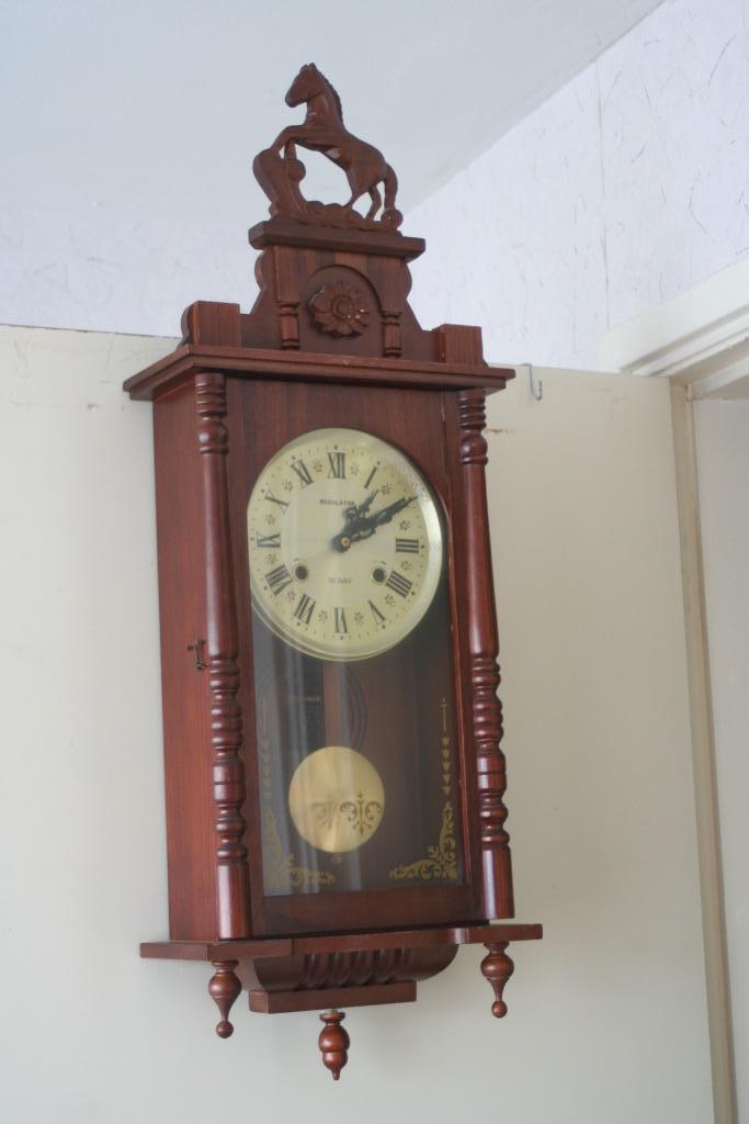 Antieke mooie regulateur klok, Antiek en Kunst, Antiek | Klokken, Ophalen of Verzenden